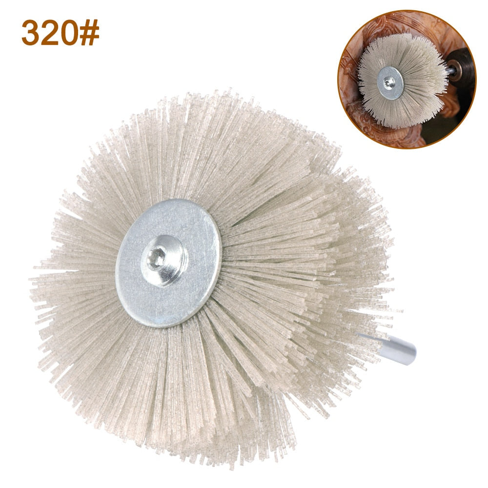 2020 Deburring Buff Brush Abrasive Alumina Wire Brush Head Deburring Buff Wheel Polishing Brush For Woodworking