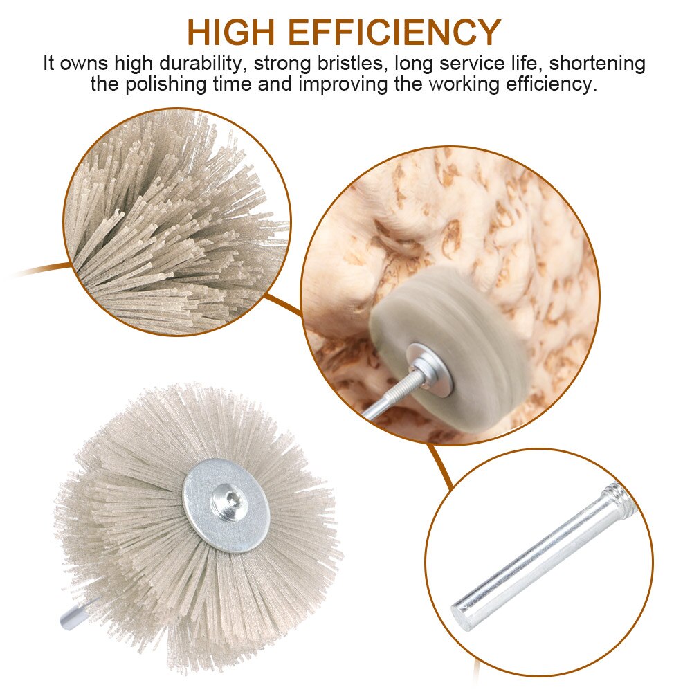2020 Deburring Buff Brush Abrasive Alumina Wire Brush Head Deburring Buff Wheel Polishing Brush For Woodworking