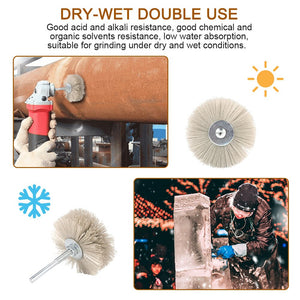 2020 Deburring Buff Brush Abrasive Alumina Wire Brush Head Deburring Buff Wheel Polishing Brush For Woodworking