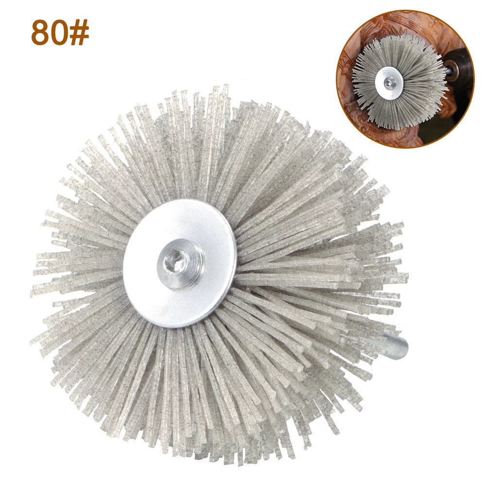 2020 Deburring Buff Brush Abrasive Alumina Wire Brush Head Deburring Buff Wheel Polishing Brush For Woodworking