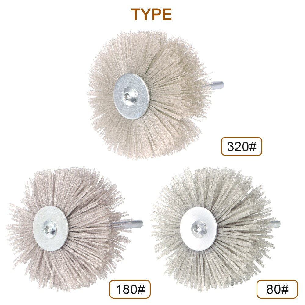 2020 Deburring Buff Brush Abrasive Alumina Wire Brush Head Deburring Buff Wheel Polishing Brush For Woodworking