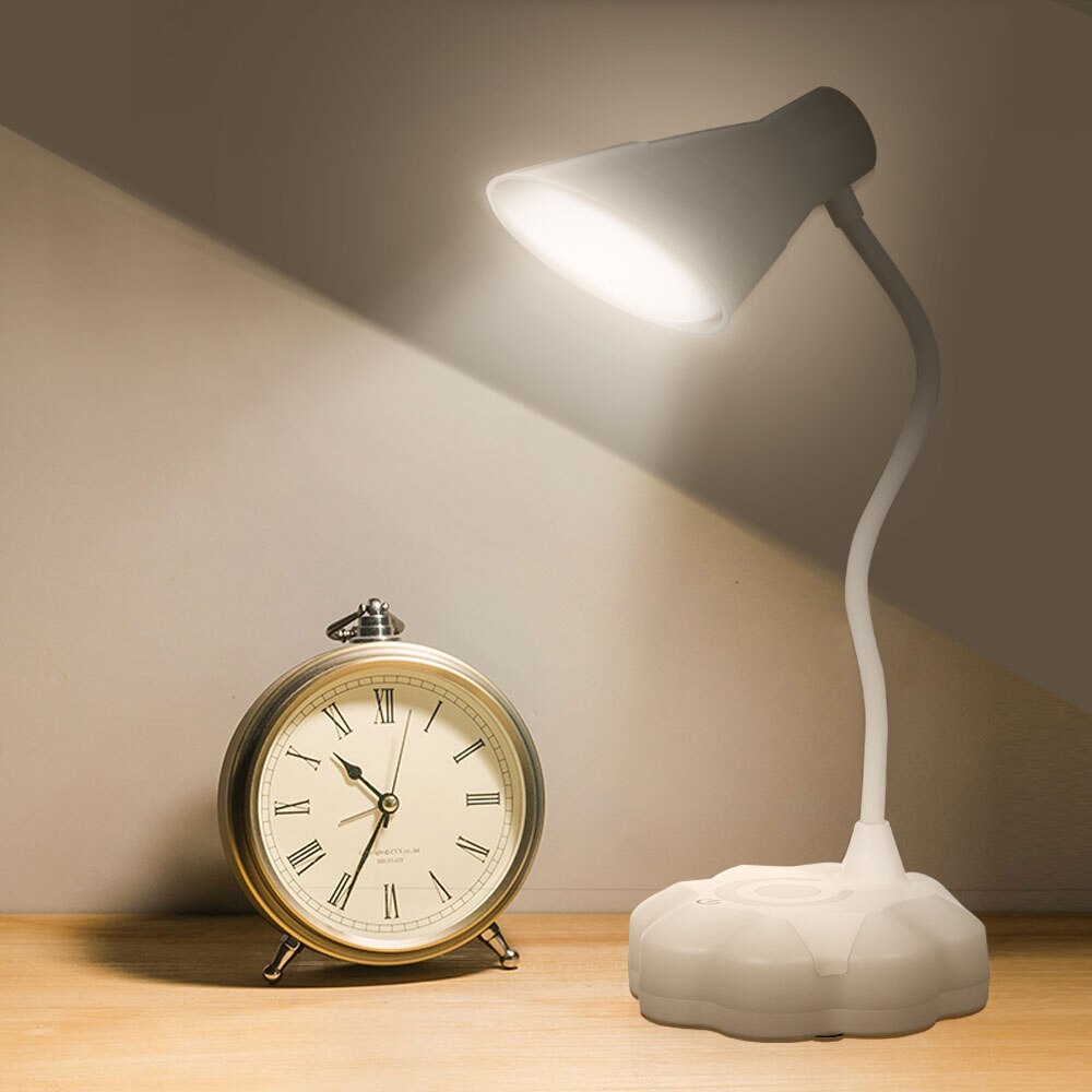 2020 New Desktop Lamp Conical Flexible Neck Led Three Modes Table Lamp Table Lamp Led Home Desk Lamp Touch Clip Study Lamps