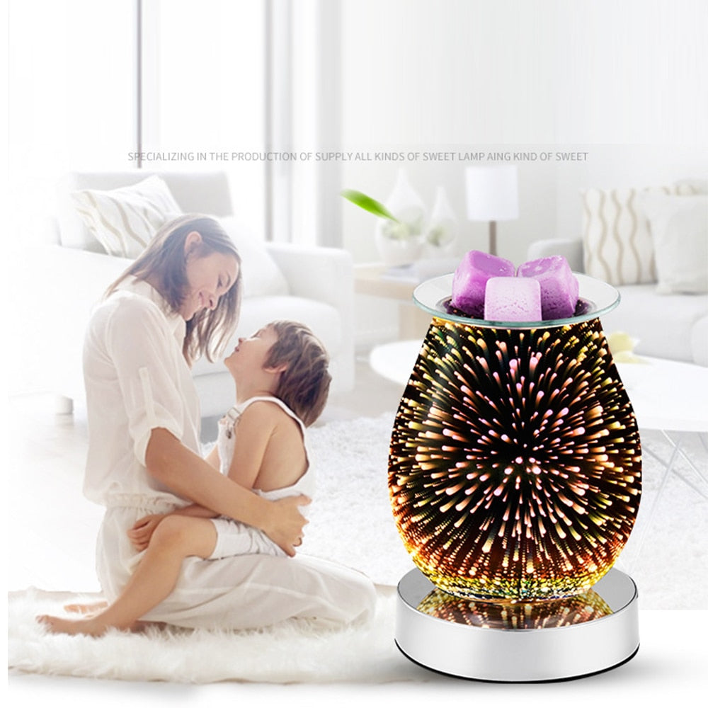 3D Fireworks Aromatherapy Machine Humidifier with Aroma Lamp Essential Oil Ultrasonic Electric Aroma Diffuser Mini