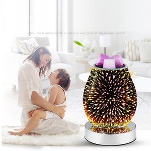 3D Fireworks Aromatherapy Machine Humidifier with Aroma Lamp Essential Oil Ultrasonic Electric Aroma Diffuser Mini