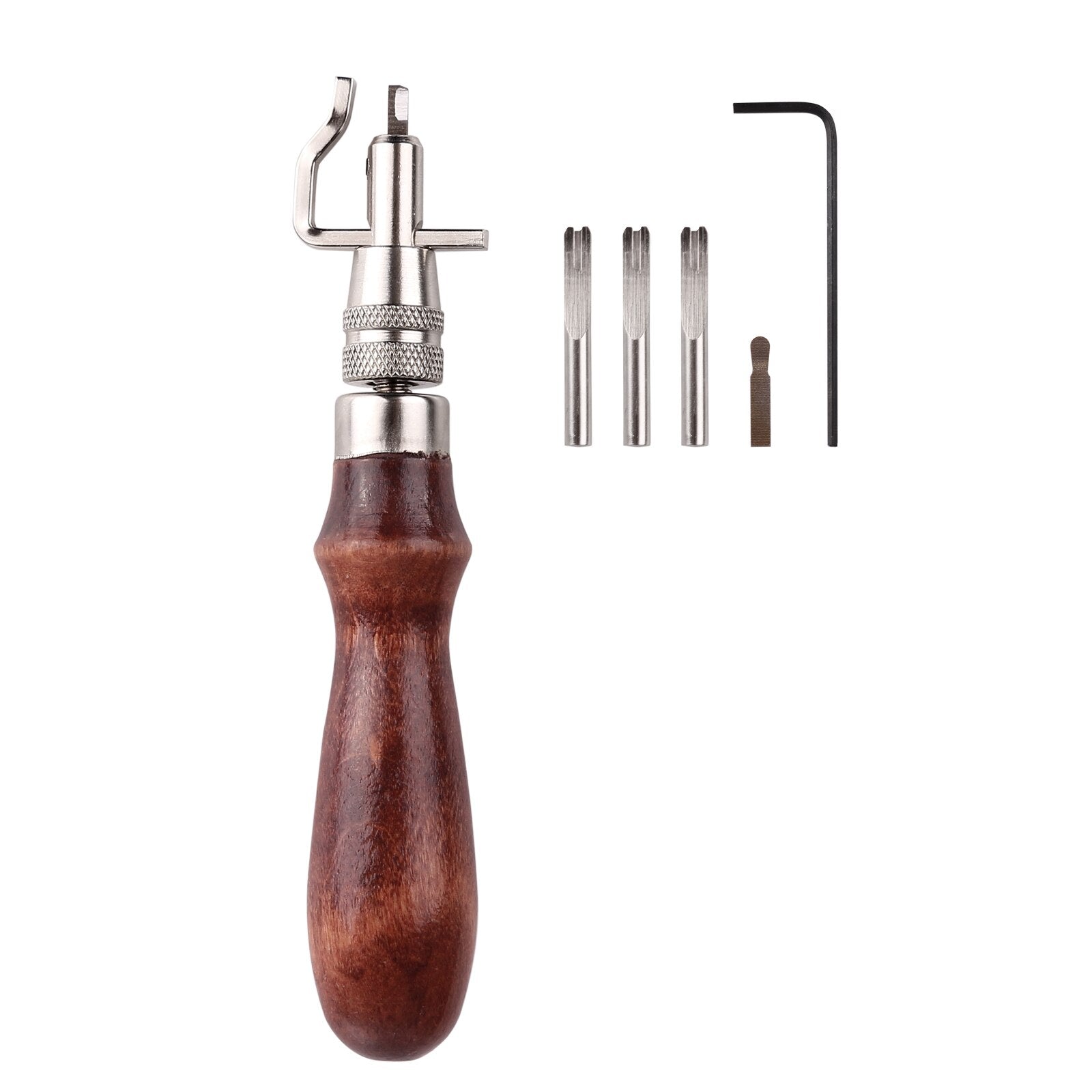 5 In 1 DIY Leathercraft Adjustable Pro Stitching Groover Crease Leather Tools Edge Skiving Beveling Knife Sewing Cutting Tools