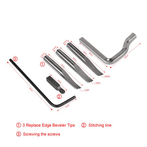 5 In 1 DIY Leathercraft Adjustable Pro Stitching Groover Crease Leather Tools Edge Skiving Beveling Knife Sewing Cutting Tools