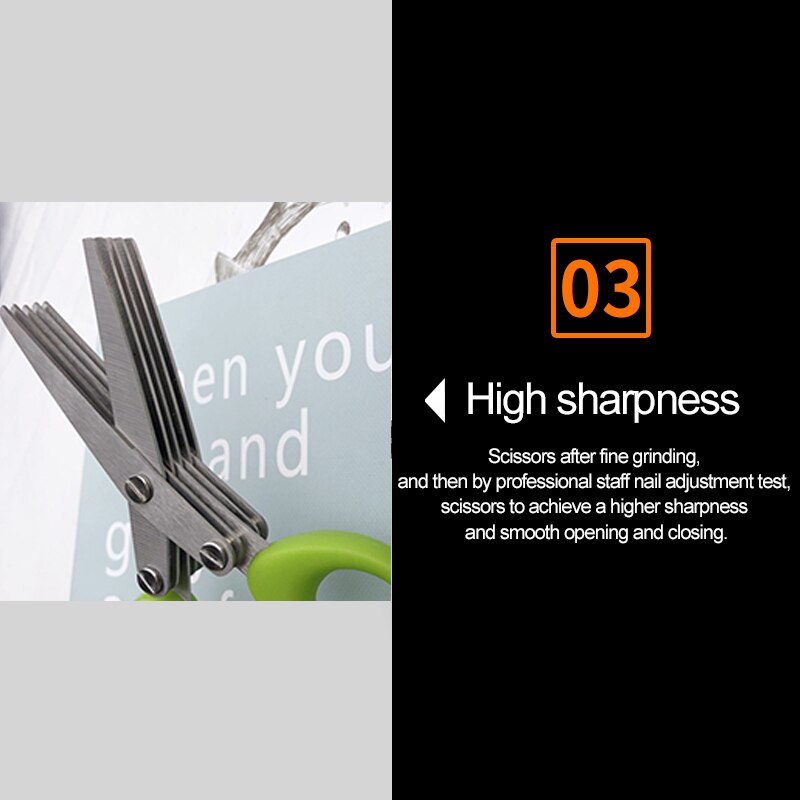 5 Layers Kitchen Scissor Shredded Chopped Scallion Cutter Multi-Layer Scissor Cook Tool Kitchen Scissor