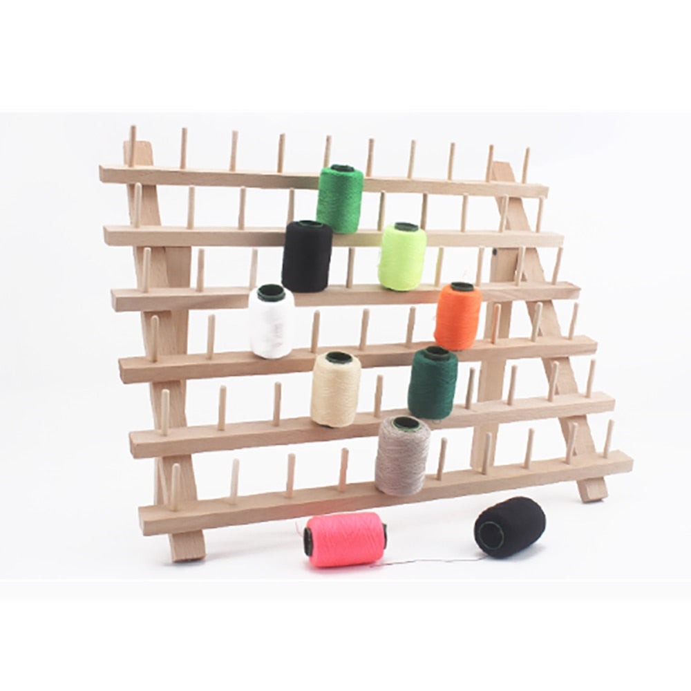 60 Axis Wood Thread Rack Spool Sewing Organizer Wood Thread Tailor Rack Beechwood Thread for Sewing Quilting Embroidery
