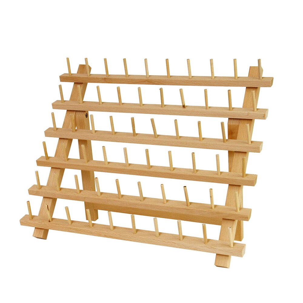 60 Axis Wood Thread Rack Spool Sewing Organizer Wood Thread Tailor Rack Beechwood Thread for Sewing Quilting Embroidery
