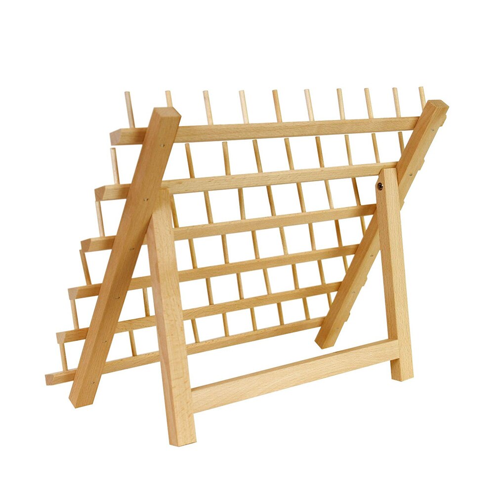60 Axis Wood Thread Rack Spool Sewing Organizer Wood Thread Tailor Rack Beechwood Thread for Sewing Quilting Embroidery