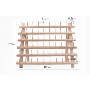 60 Axis Wood Thread Rack Spool Sewing Organizer Wood Thread Tailor Rack Beechwood Thread for Sewing Quilting Embroidery