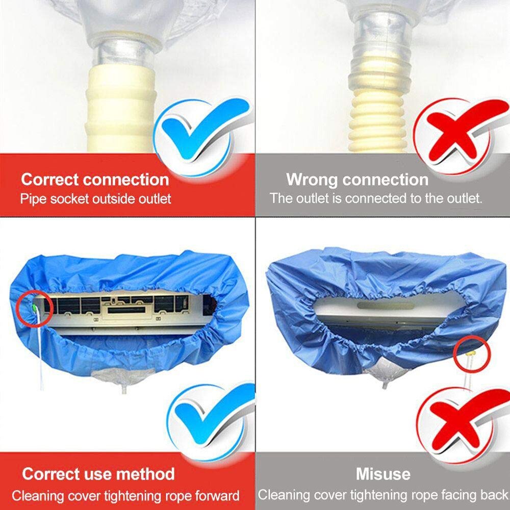 Air Condition Cleaning Cover Waterproof Protective Bag Washing Cover Clean for Air Conditioner