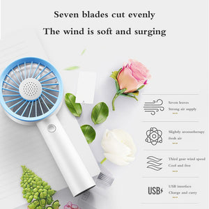 Aromatic Small Fan Three Modes 2000mah Built-In Battery Detachable Base Mini Cooler Summer aromatic small fan