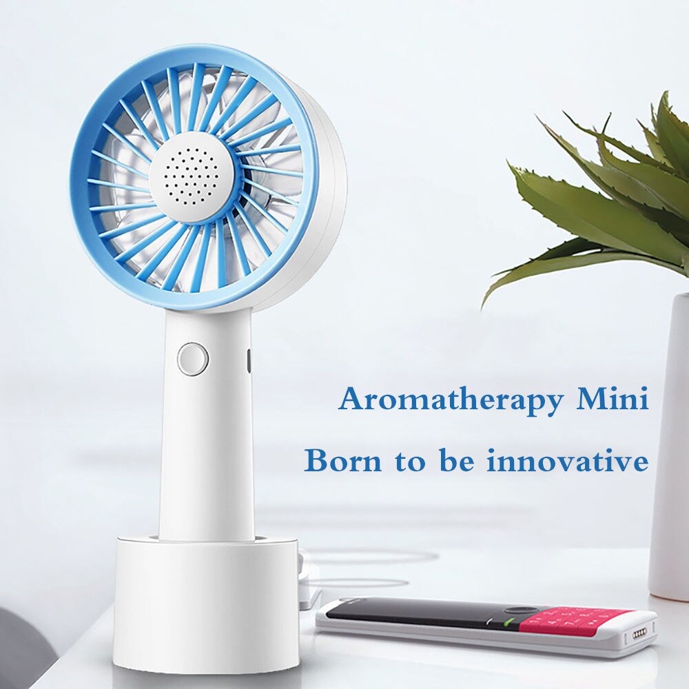 Aromatic Small Fan Three Modes 2000mah Built-In Battery Detachable Base Mini Cooler Summer aromatic small fan
