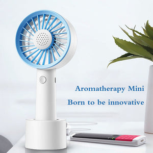 Aromatic Small Fan Three Modes 2000mah Built-In Battery Detachable Base Mini Cooler Summer aromatic small fan