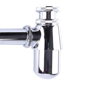 Basin Trap Round Sink Bottle P-Trap Waste Pipe Tube Adjustable Height Pop-Up Drain Stopper Kit Bathroom Sink Trap Waste Pipe