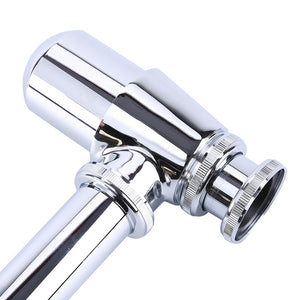 Basin Trap Round Sink Bottle P-Trap Waste Pipe Tube Adjustable Height Pop-Up Drain Stopper Kit Bathroom Sink Trap Waste Pipe