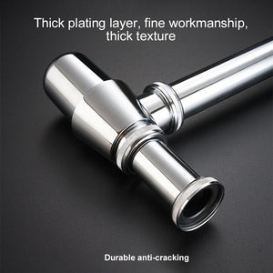 Basin Trap Round Sink Bottle P-Trap Waste Pipe Tube Adjustable Height Pop-Up Drain Stopper Kit Bathroom Sink Trap Waste Pipe