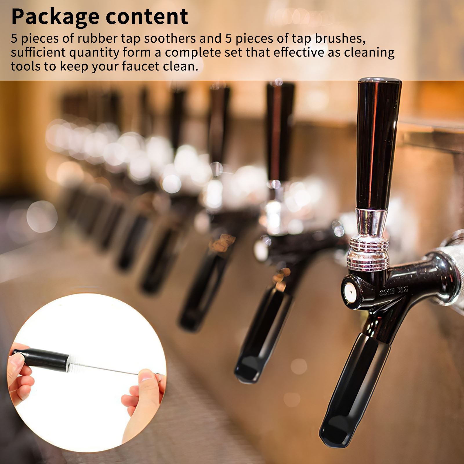 Cleaning Airlock Brush Draft Beer Faucet Cap Tool 1set Brush Plug And Tap Cover Set For Beer Tap Beer Tap Cover With Brush Plugs