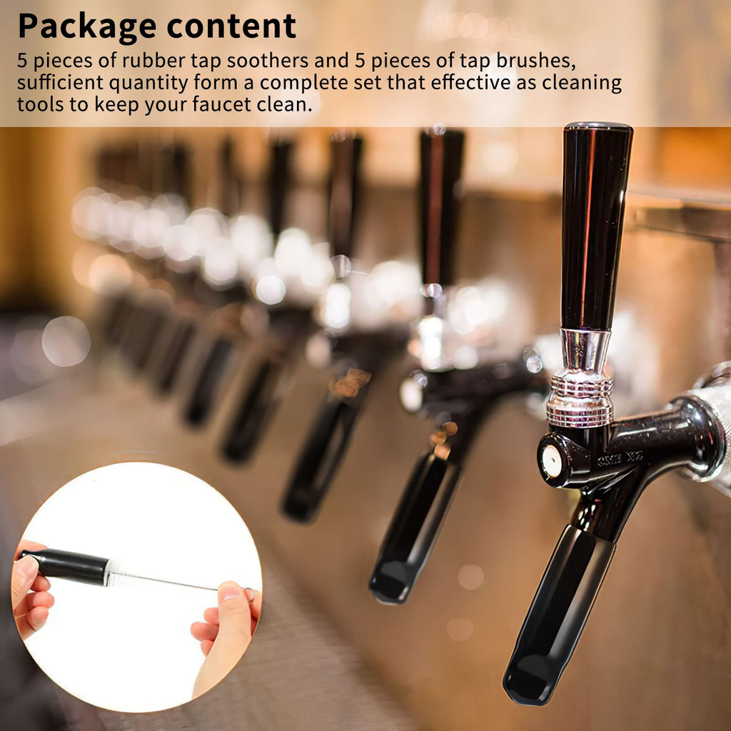 Cleaning Airlock Brush Draft Beer Faucet Cap Tool 1set Brush Plug And Tap Cover Set For Beer Tap Beer Tap Cover With Brush Plugs