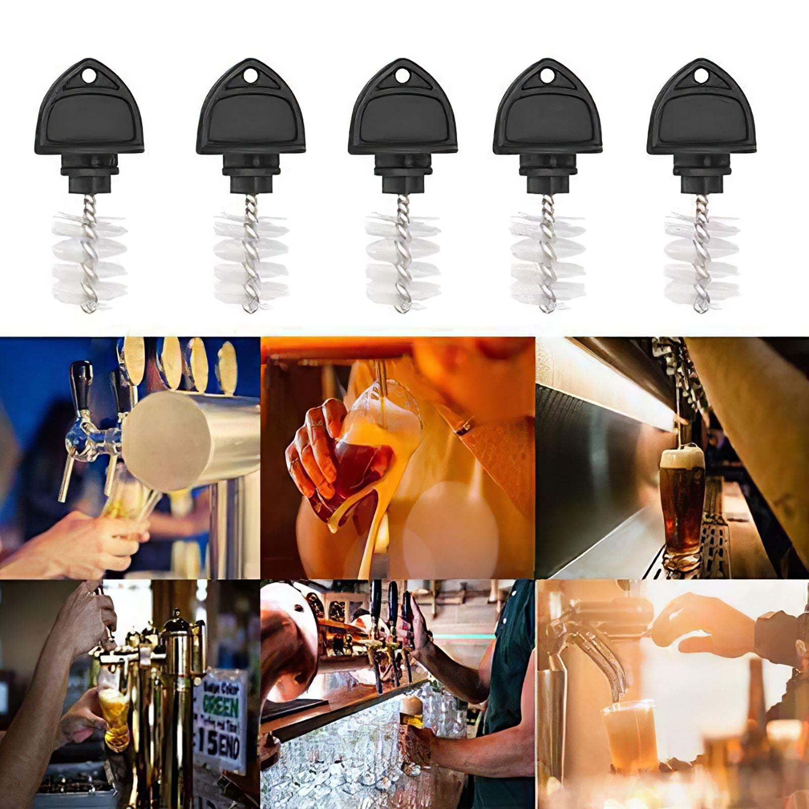 Cleaning Airlock Brush Draft Beer Faucet Cap Tool 1set Brush Plug And Tap Cover Set For Beer Tap Beer Tap Cover With Brush Plugs