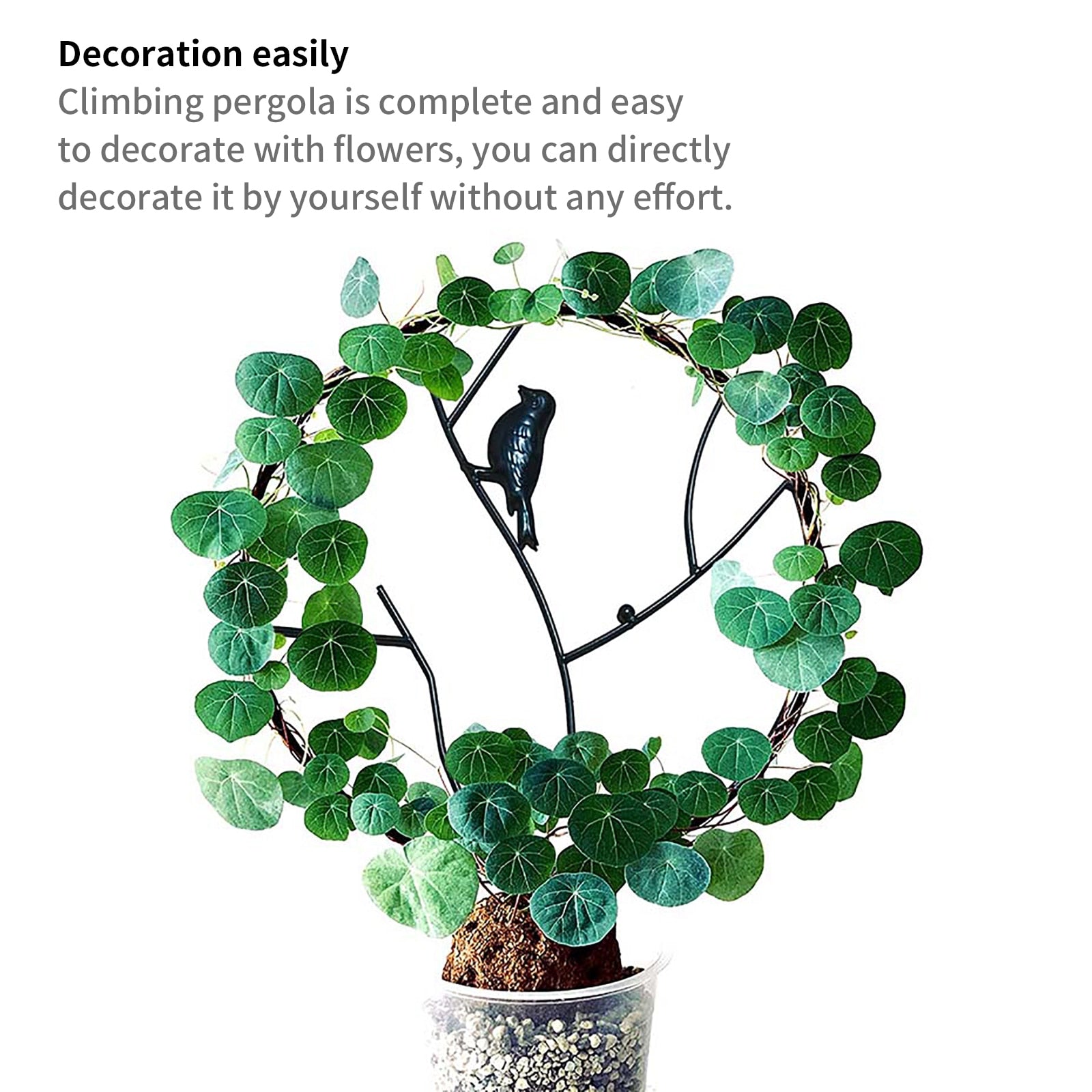 Climbing Pergola Portable Metal Round Climbing Frame Flower Pot Bracket Support Plant Stand Indoor Outdoor Garden Tool