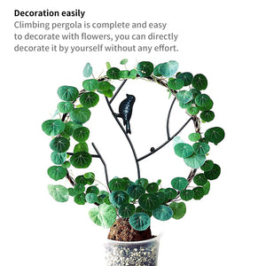Climbing Pergola Portable Metal Round Climbing Frame Flower Pot Bracket Support Plant Stand Indoor Outdoor Garden Tool