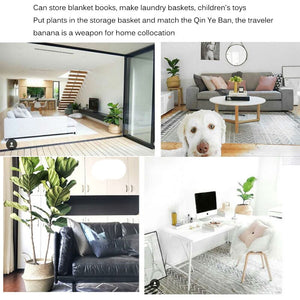 Foldable Seaweed Weaving basket Flower Pot Seagrass wicker Basket Flower Plant Pot Natural Home Decor Garden Accessories
