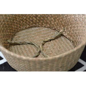 Foldable Seaweed Weaving basket Flower Pot Seagrass wicker Basket Flower Plant Pot Natural Home Decor Garden Accessories