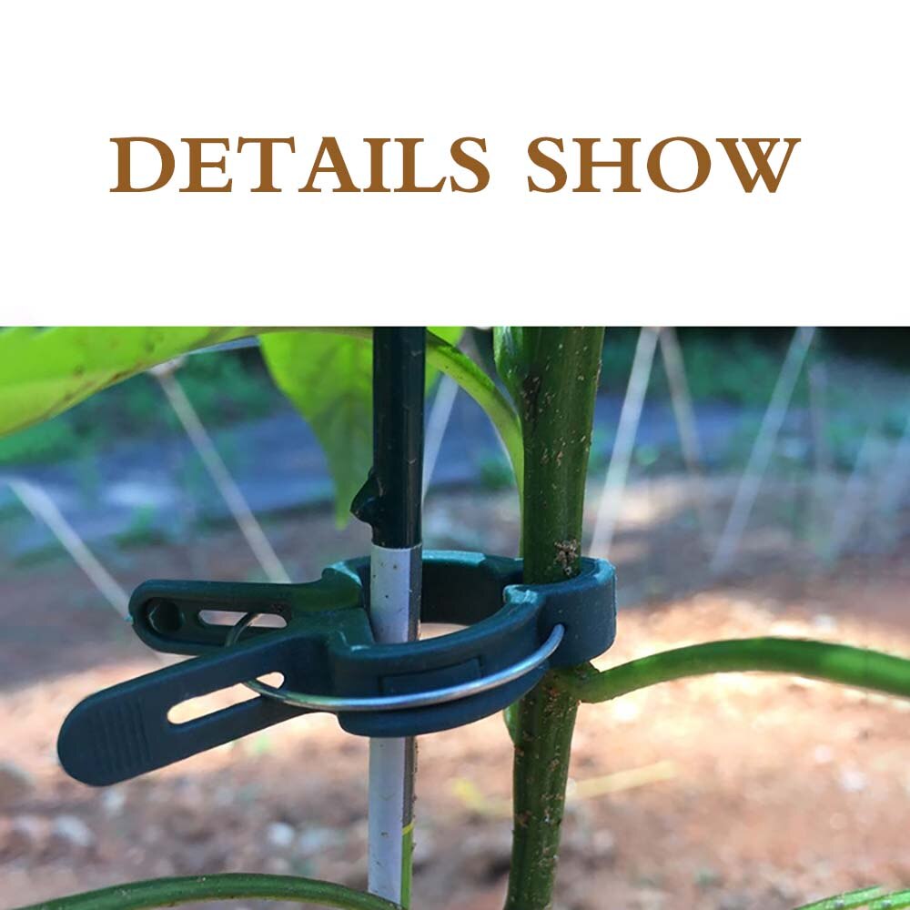 Garden Plant Clip 40pcs Reusable Greenhouse Gardening Supporting Plant Clip For Flower Bed Vine Vegetable Tomato Stalk