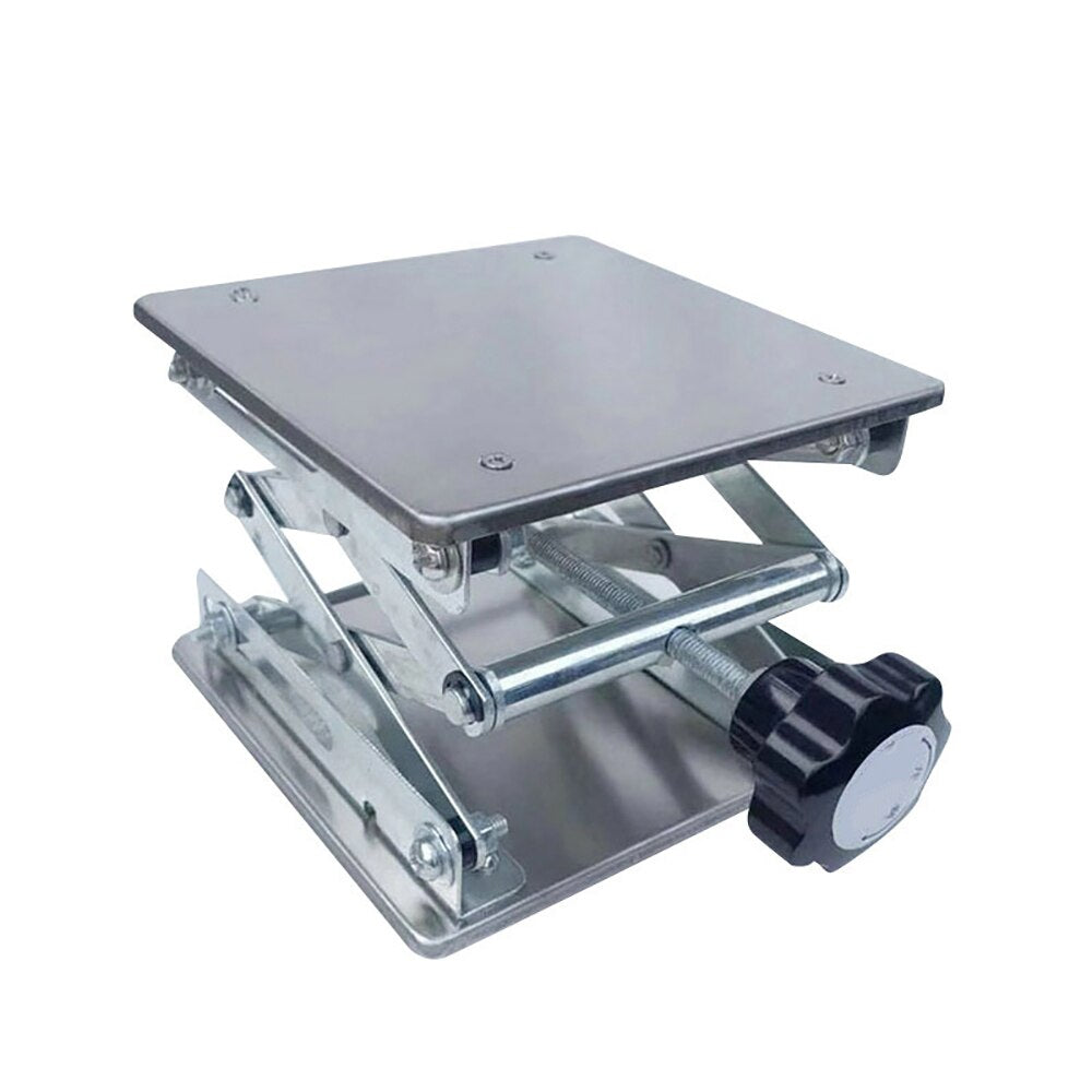 Hot Stainless Steel Router Lift Table Woodworking Engraving Lab Lifting Stand Rack Lifter 100x100mm Laboratory Lift Platform