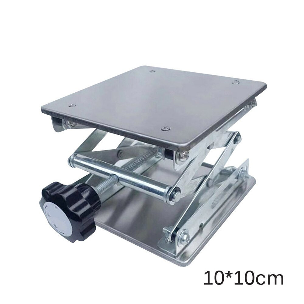 Hot Stainless Steel Router Lift Table Woodworking Engraving Lab Lifting Stand Rack Lifter 100x100mm Laboratory Lift Platform