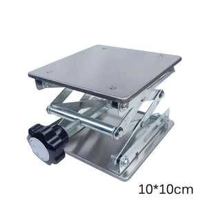 Hot Stainless Steel Router Lift Table Woodworking Engraving Lab Lifting Stand Rack Lifter 100x100mm Laboratory Lift Platform
