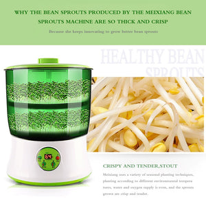 Intelligence Bean Sprouts Machine Germination Machine Double Layers Thermostat Green Seeds Automatic Sprouting Device Home Use