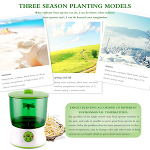 Intelligence Bean Sprouts Machine Germination Machine Double Layers Thermostat Green Seeds Automatic Sprouting Device Home Use