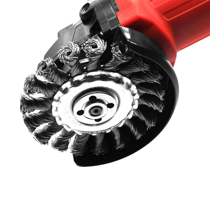 Knotted Bench Steel Wire Brush Deburring Derusting Angle Grinder Cleaner Accessories 125mm Rust Removal Wheel Metal Disc Brush