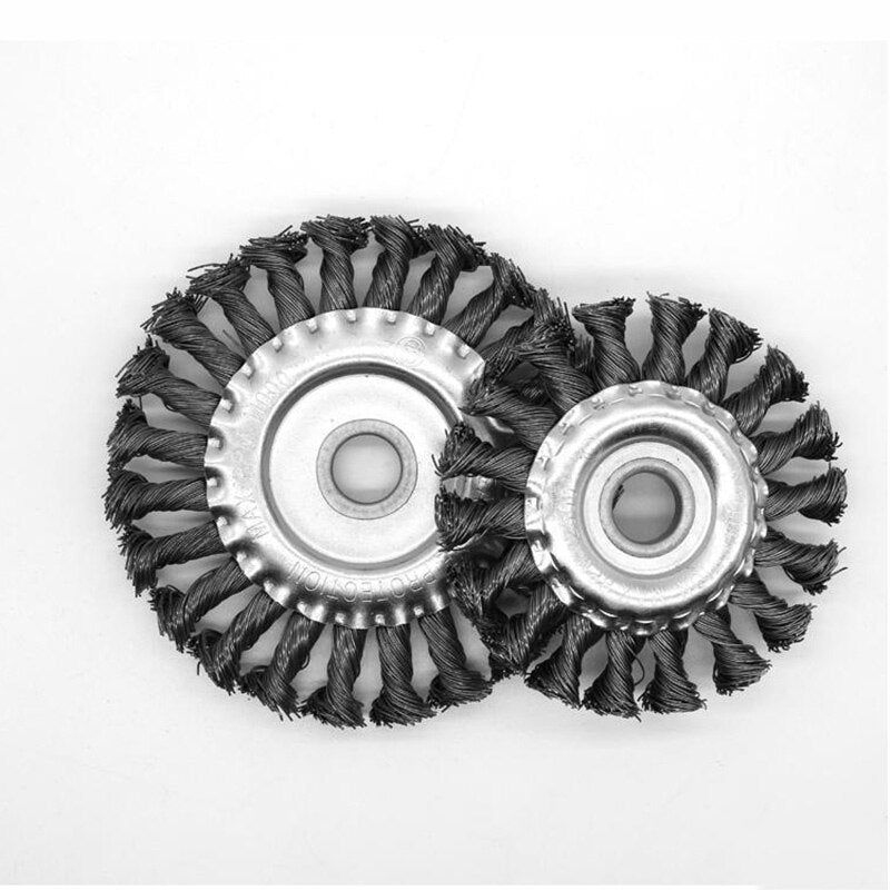 Knotted Bench Steel Wire Brush Deburring Derusting Angle Grinder Cleaner Accessories 125mm Rust Removal Wheel Metal Disc Brush