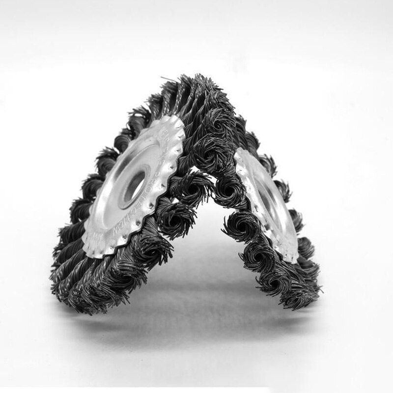 Knotted Bench Steel Wire Brush Deburring Derusting Angle Grinder Cleaner Accessories 125mm Rust Removal Wheel Metal Disc Brush