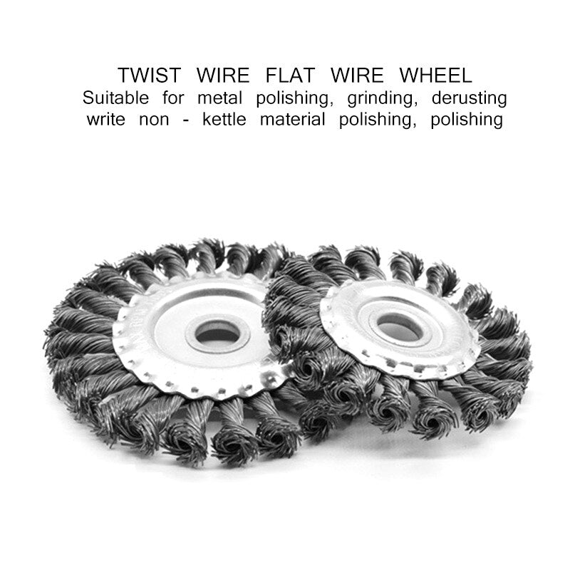 Knotted Bench Steel Wire Brush Deburring Derusting Angle Grinder Cleaner Accessories 125mm Rust Removal Wheel Metal Disc Brush