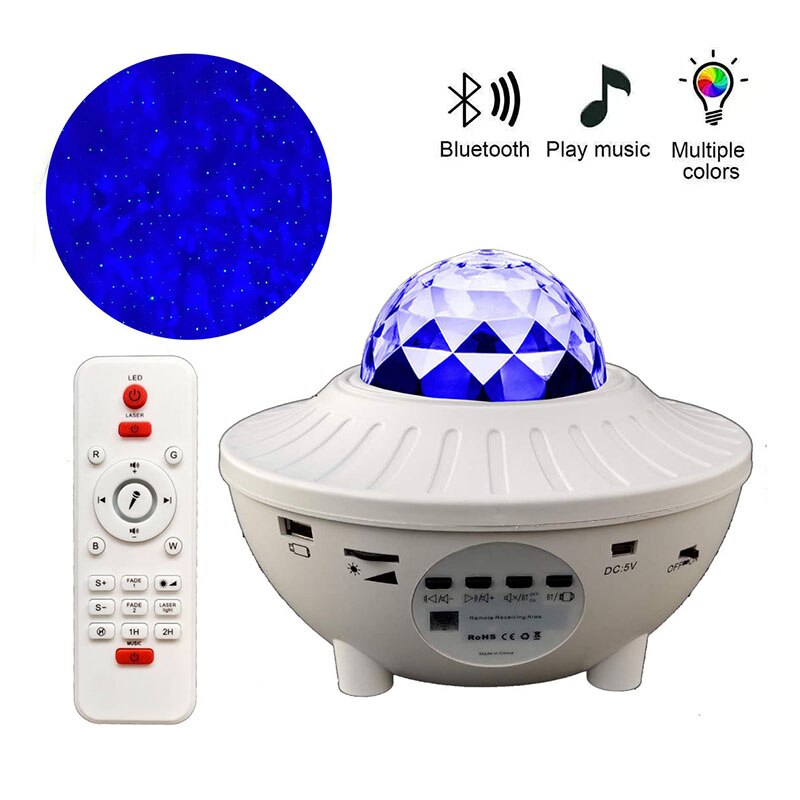LED Music Starry Sky Projection Light LED Bluetooth Laser Light With Remote Control USB line 6W  Projector Night Lighting Lamp