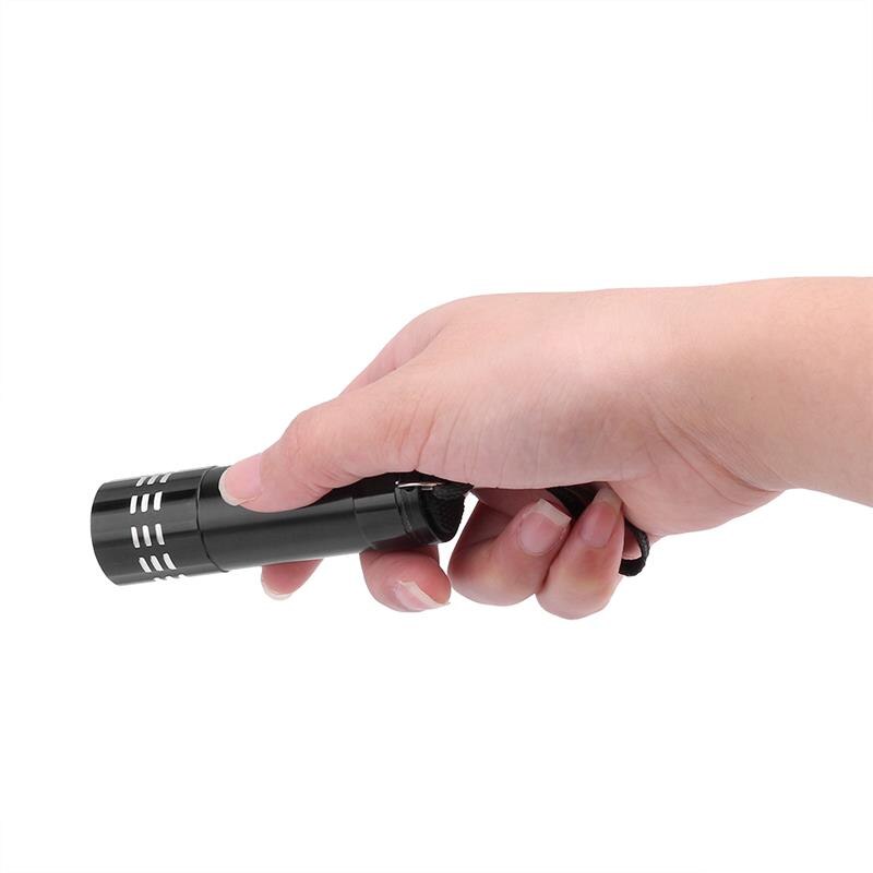 LED Ultraviolet Lamp Super Mini 9 LED Flashlight Black Flashlight Super Mini Aluminum UV Light Torch Lamp UV Night Flashlight