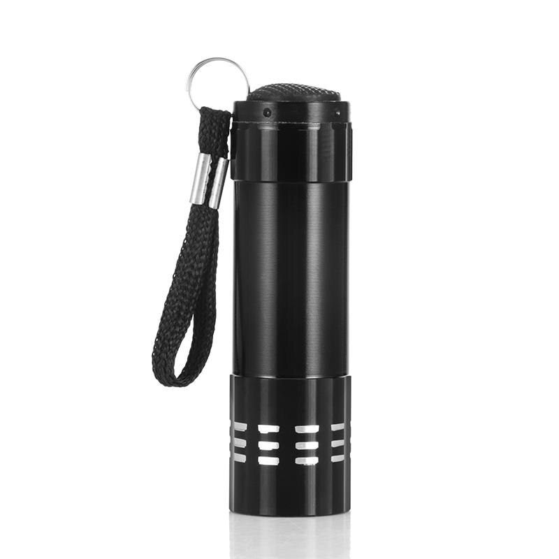 LED Ultraviolet Lamp Super Mini 9 LED Flashlight Black Flashlight Super Mini Aluminum UV Light Torch Lamp UV Night Flashlight