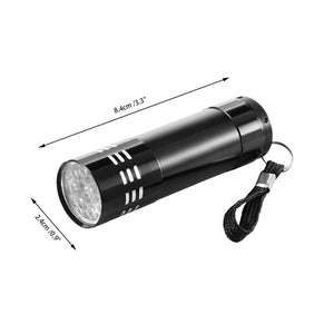 LED Ultraviolet Lamp Super Mini 9 LED Flashlight Black Flashlight Super Mini Aluminum UV Light Torch Lamp UV Night Flashlight