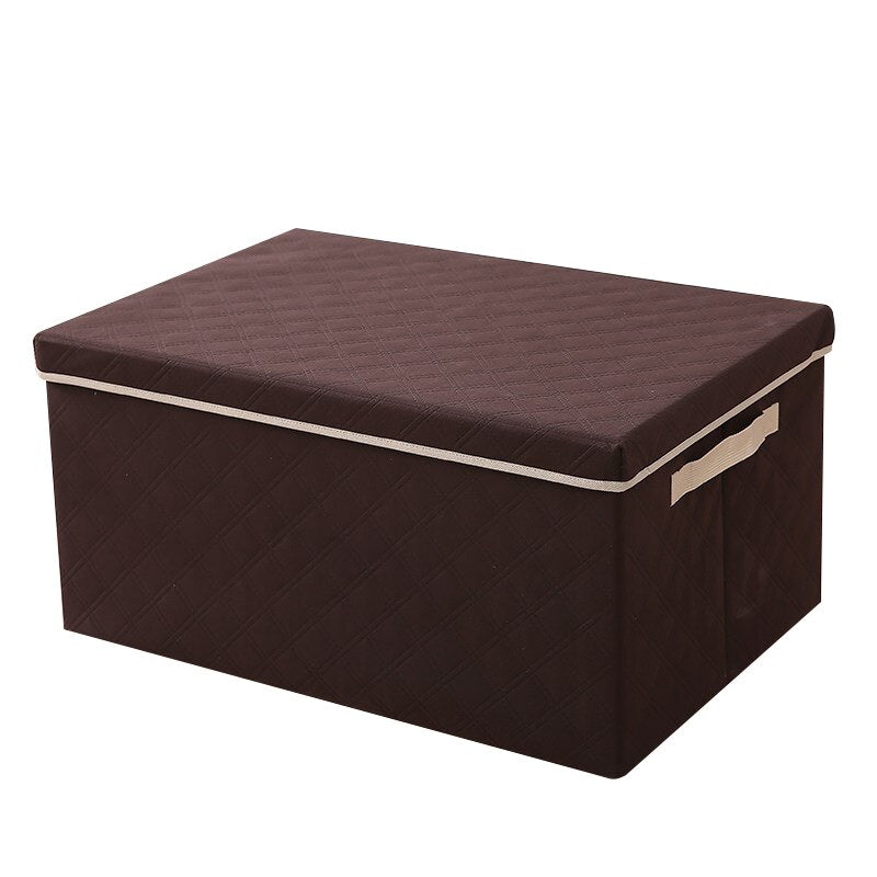 Large Capacity Fabric Folding Storage Box Foldable Bins Toys Organizer with Lids and Handles Storage Basket Laundry Basket