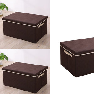 Large Capacity Fabric Folding Storage Box Foldable Bins Toys Organizer with Lids and Handles Storage Basket Laundry Basket