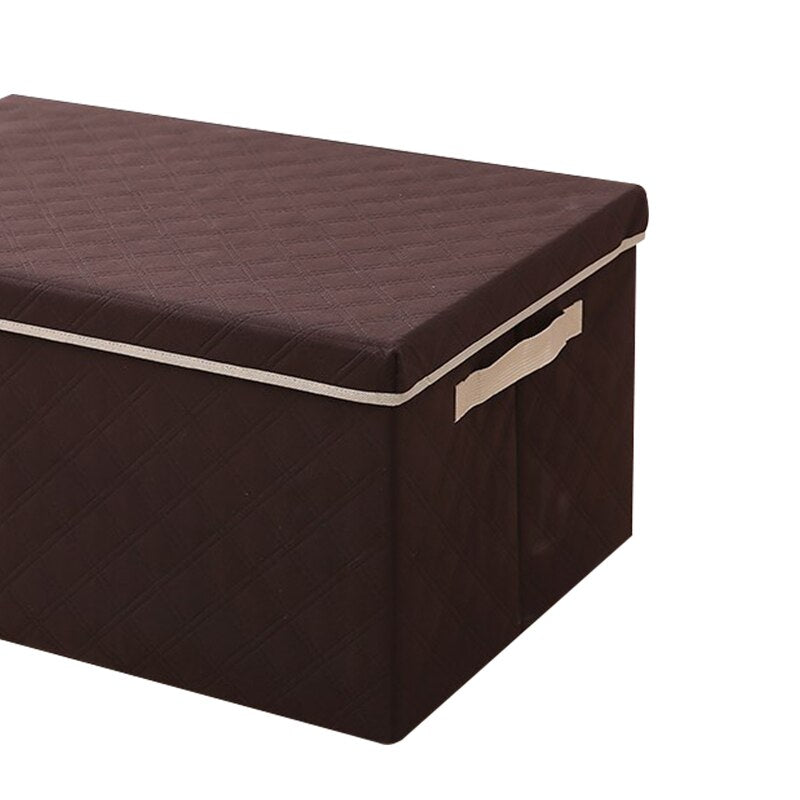 Large Capacity Fabric Folding Storage Box Foldable Bins Toys Organizer with Lids and Handles Storage Basket Laundry Basket
