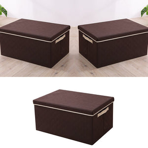 Large Capacity Fabric Folding Storage Box Foldable Bins Toys Organizer with Lids and Handles Storage Basket Laundry Basket