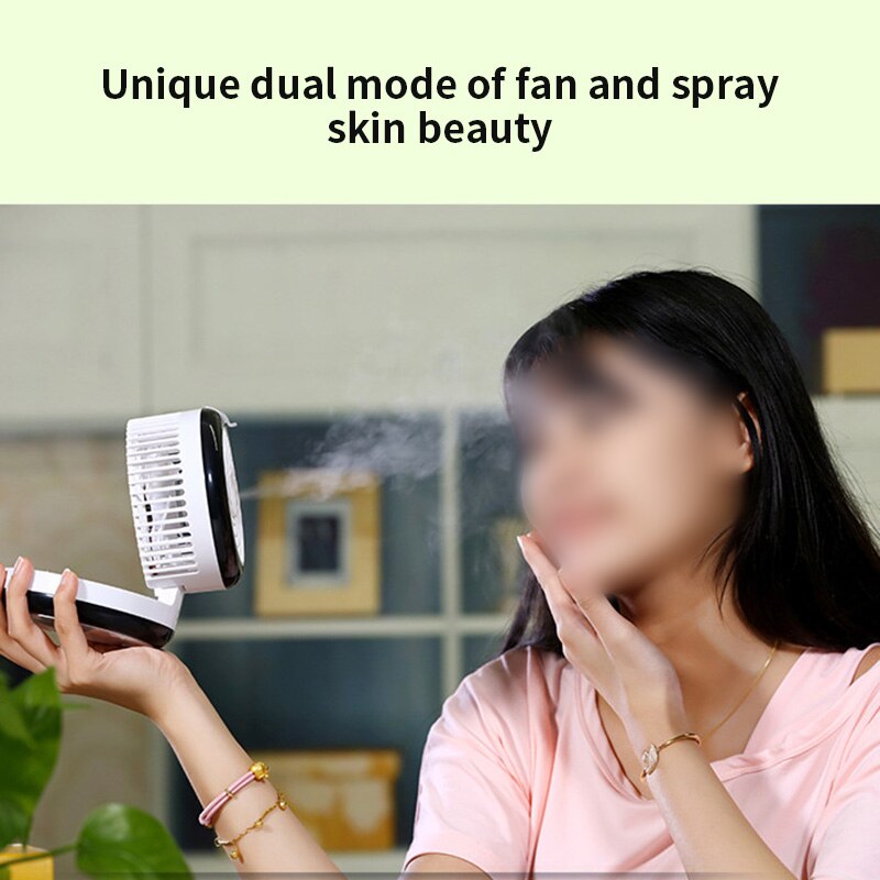 Mini USB Mobile Power Supply Spray Small Fan Humidifier Folding USB Small Fan For Indoors Outdoors  Folding Spray Small Fan