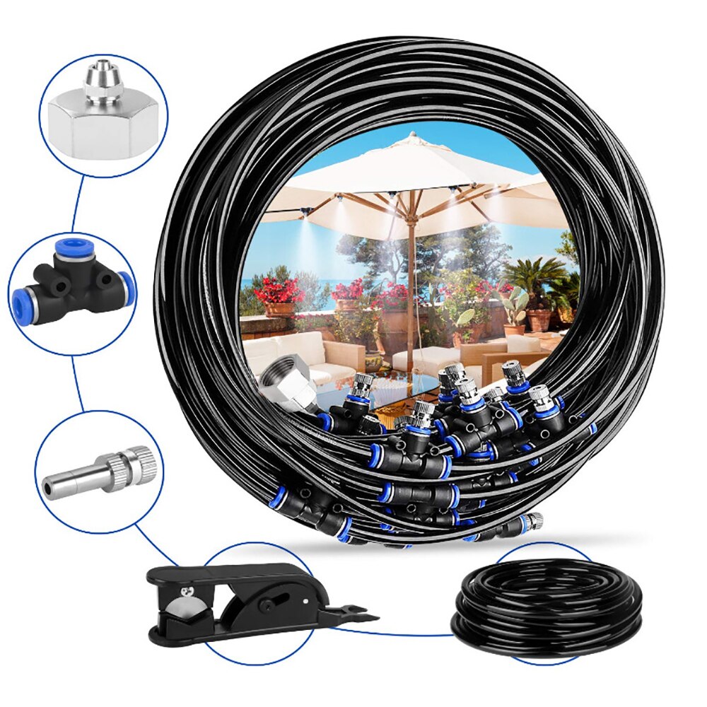 Mist Cooling System Outdoor Misting Kit DIY Irrigation System for Patio Garden Greenhouse Trampoline mist cooling system
