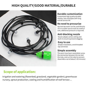 Misting Nozzle Watering Misting Spray Cooling System Nozzle Outdoor Garden Greenhouse park Plants Spray Hose Watering